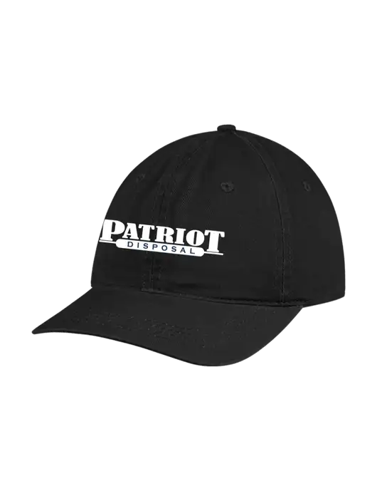 Garment Washed Unstructured Twill Black Cap w/Patriot Disposal Logo