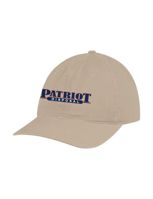 Garment Washed Unstructured Twill Tan Cap w/Patriot Disposal Logo