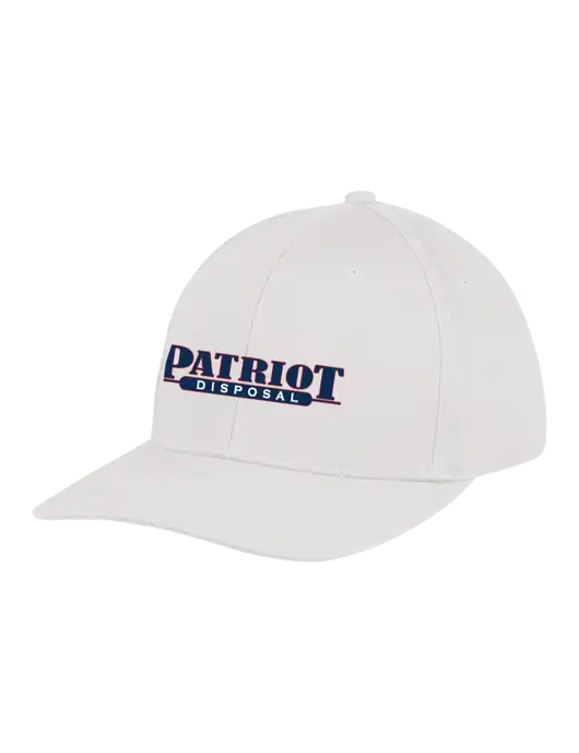 Premium Modern Structured Twill White Snapback Cap w/Patriot Disposal Logo
