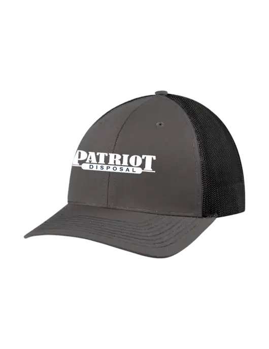 Richardson Adjustable Snapback Original 112 Trucker Cap Dark Grey w/Black Mesh w/Patriot Disposal Logo