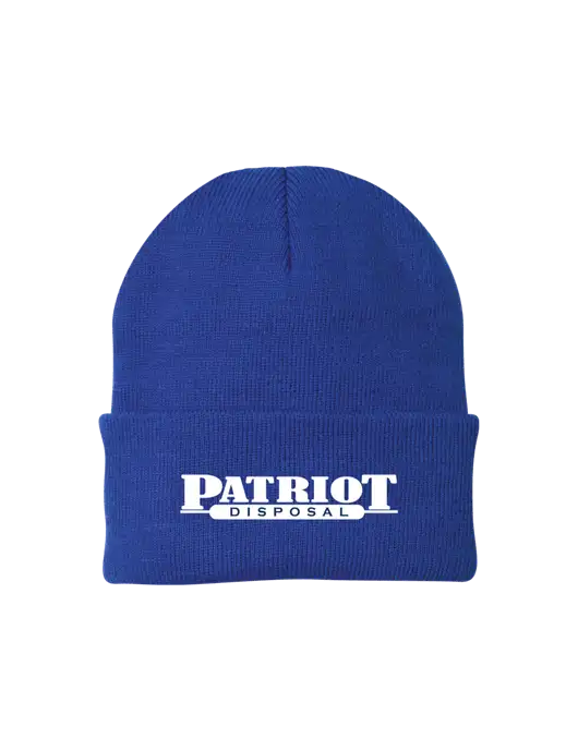 Royal Knit Cap w/Patriot Disposal Logo