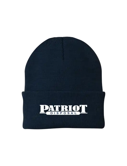 Navy Knit Cap w/Patriot Disposal Logo