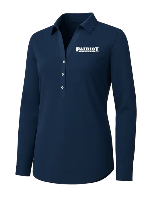 Womens Navy City Stretch Shirt w/Patriot Disposal Logo