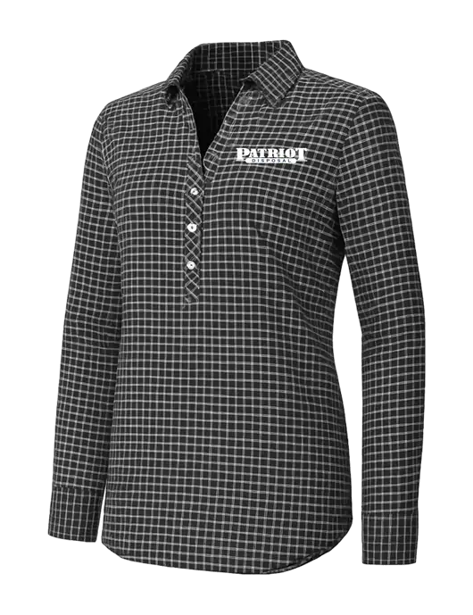 Womens Dark Grey/White City Stretch Shirt w/Patriot Disposal Logo