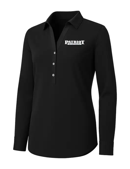 Womens Black City Stretch Shirt w/Patriot Disposal Logo