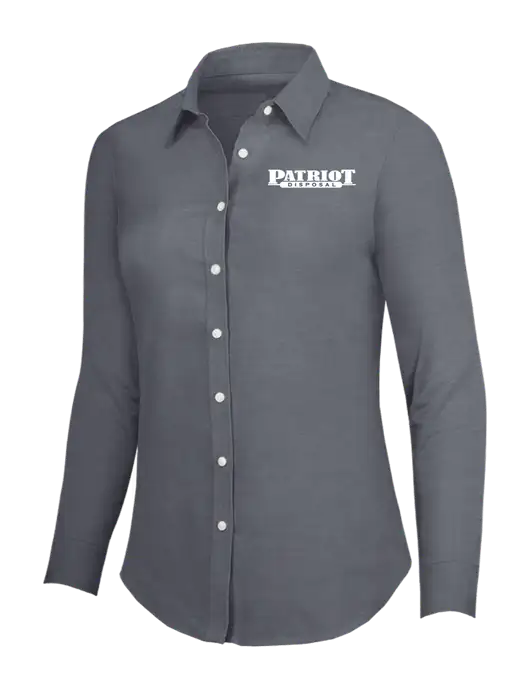 Dark Grey Womens SuperPro Oxford Shirt w/Patriot Disposal Logo