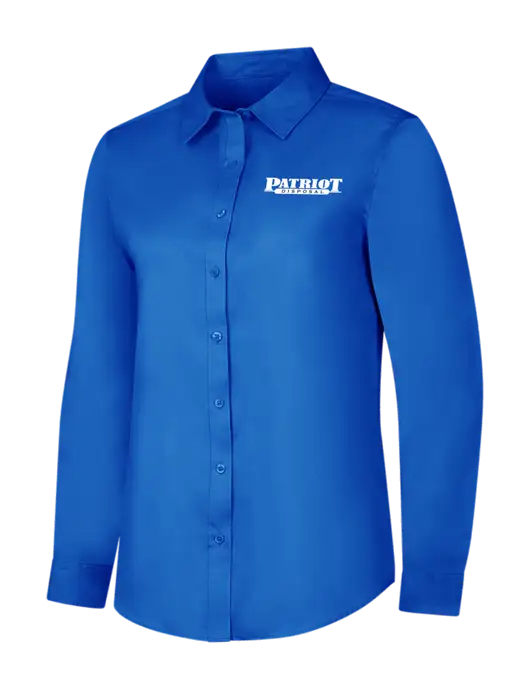 Womens Long Sleeve Royal Blue Superpro React Twill Shirt w/Patriot Disposal Logo