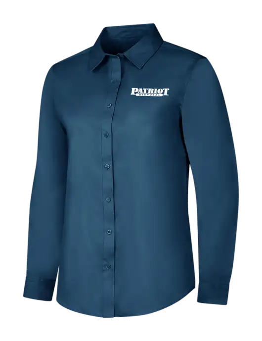 Light Navy Womens Long Sleeve Superpro React Twill Shirt w/Patriot Disposal Logo
