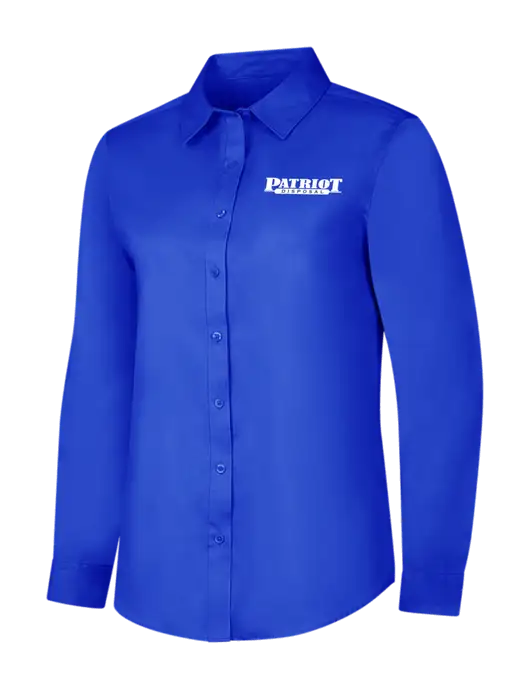 Womens Long Sleeve Dark Royal Superpro React Twill Shirt w/Patriot Disposal Logo