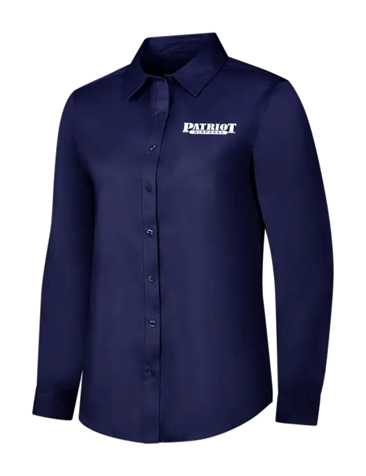 Navy Womens Long Sleeve Superpro React Twill Shirt w/Patriot Disposal Logo