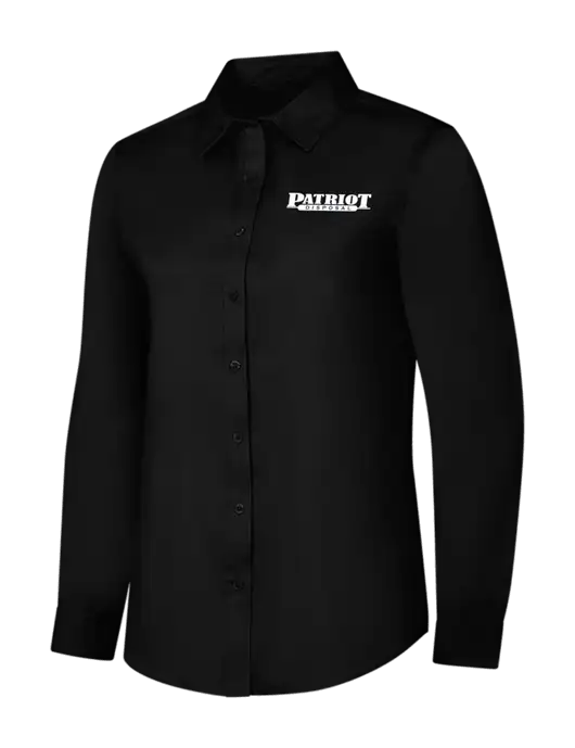 Womens Black Long Sleeve Superpro React Twill Shirt w/Patriot Disposal Logo
