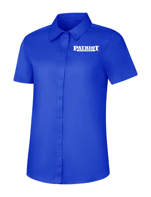 Womens Short Sleeve Dark Royal Superpro React Twill Shirt w/Patriot Disposal Logo