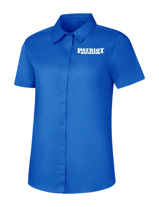 Womens Short Sleeve Royal Blue Superpro React Twill Shirt w/Patriot Disposal Logo