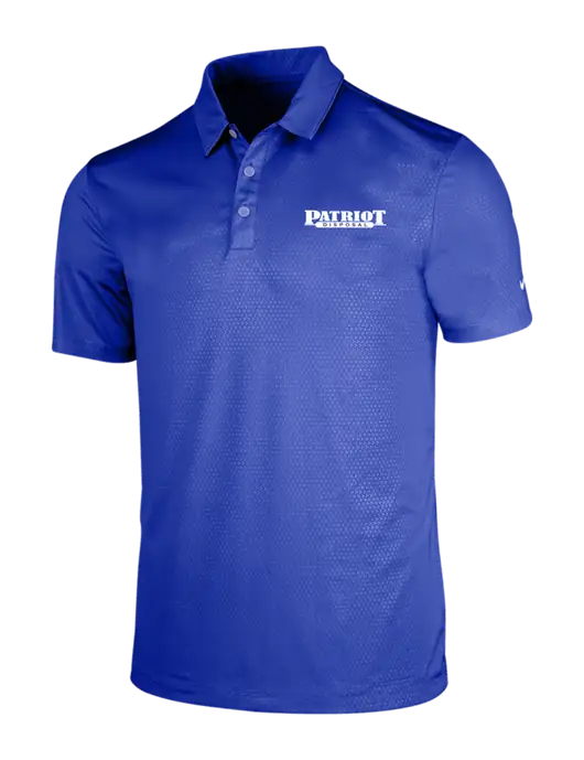 NIKE Dark Royal Dri-Fit Embossed Tri-Blade Polo w/Patriot Disposal Logo