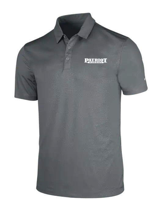 NIKE Medium Grey Dri-Fit Embossed Tri-Blade Polo w/Patriot Disposal Logo
