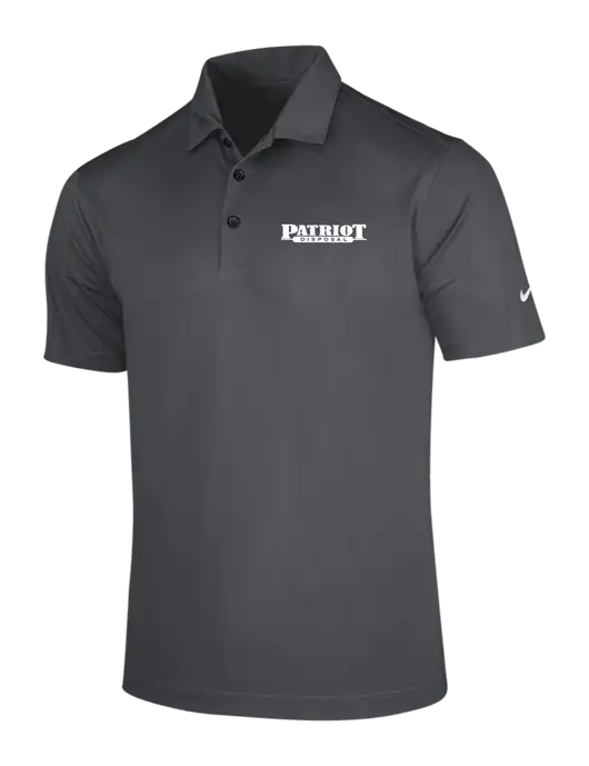 NIKE Dark Grey Dri-Fit Vertical Mesh Polo w/Patriot Disposal Logo
