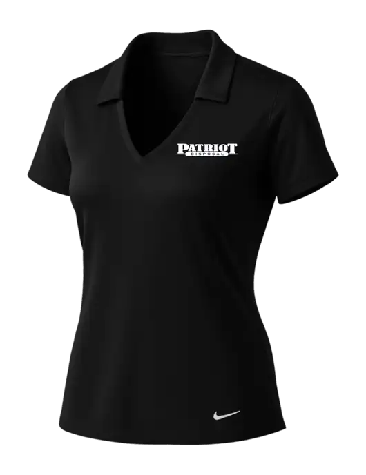 NIKE Black Womens Dri-Fit Vertical Mesh Polo w/Patriot Disposal Logo