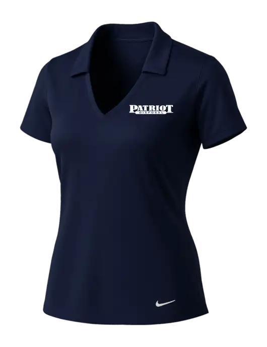 NIKE Dark Navy Womens Dri-Fit Vertical Mesh Polo w/Patriot Disposal Logo