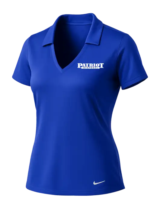 NIKE Dark Royal Womens Dri-Fit Vertical Mesh Polo w/Patriot Disposal Logo