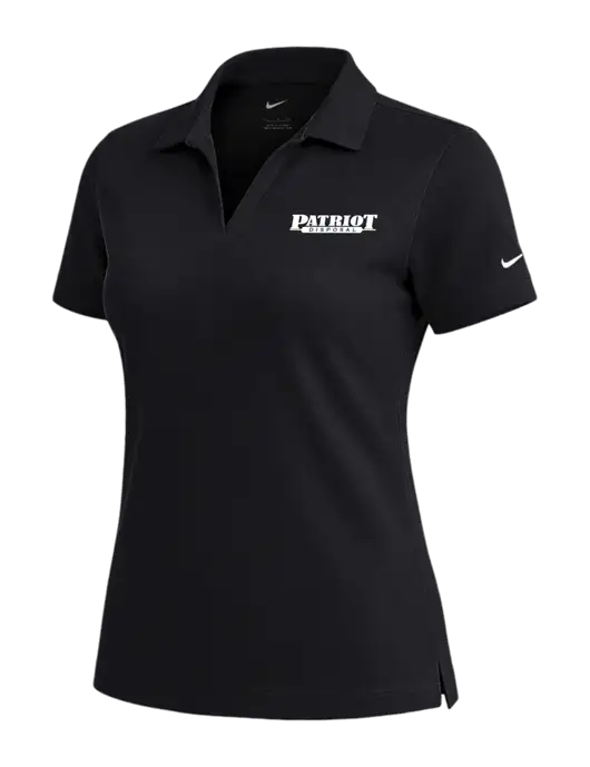 NIKE Black Womens Dri-Fit Micro Pique Polo w/Patriot Disposal Logo