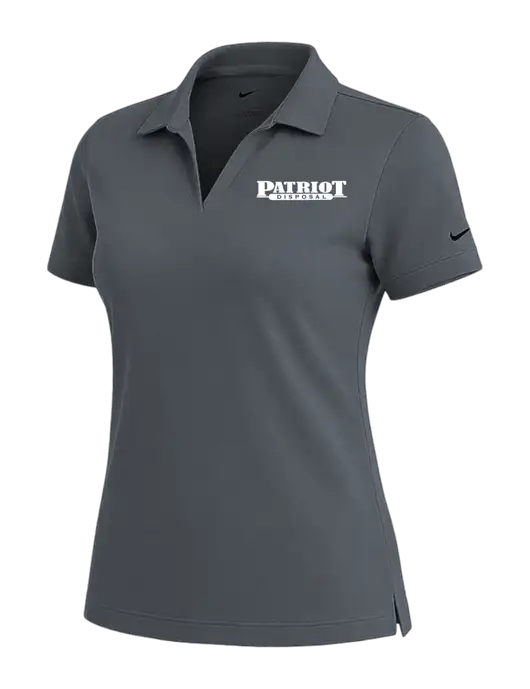 NIKE Dark Grey Womens Dri-Fit Micro Pique Polo w/Patriot Disposal Logo