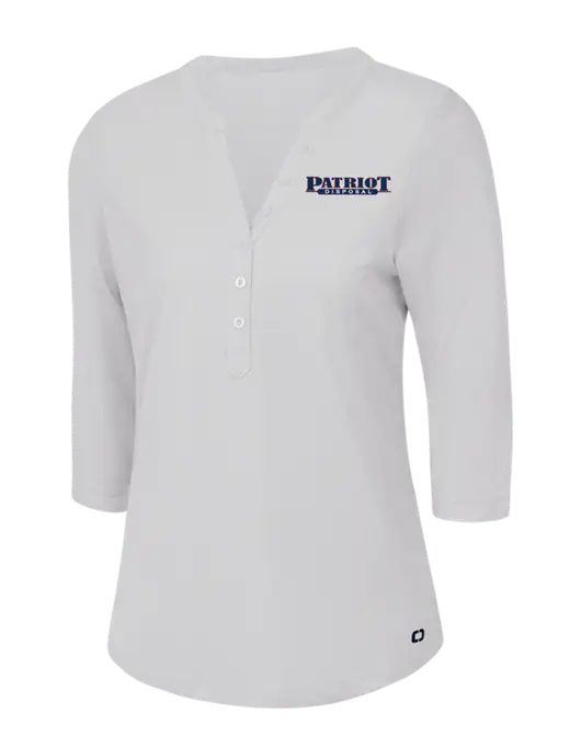 OGIO Bright White Jewel Henley w/Patriot Disposal Logo