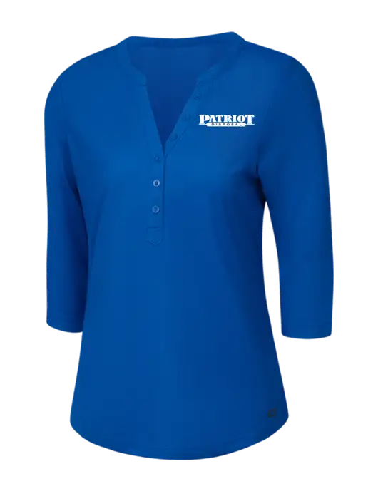 OGIO Royal Blue Jewel Henley w/Patriot Disposal Logo