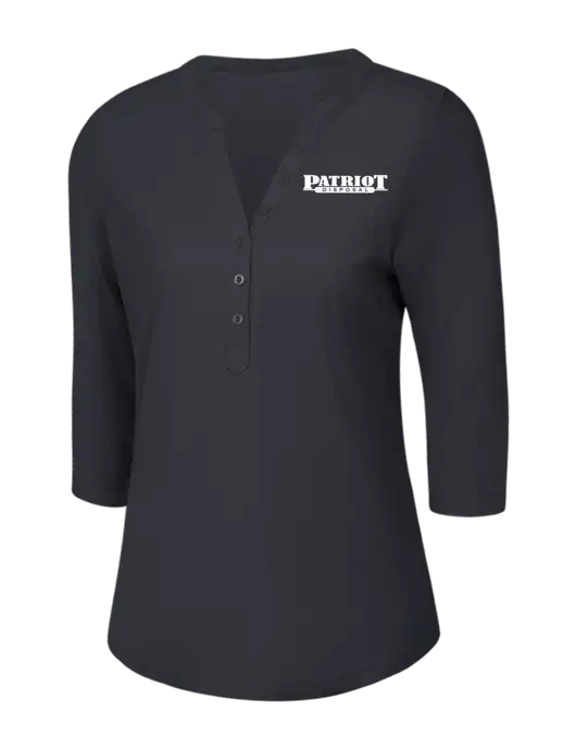 OGIO Charcoal Grey Jewel Henley w/Patriot Disposal Logo