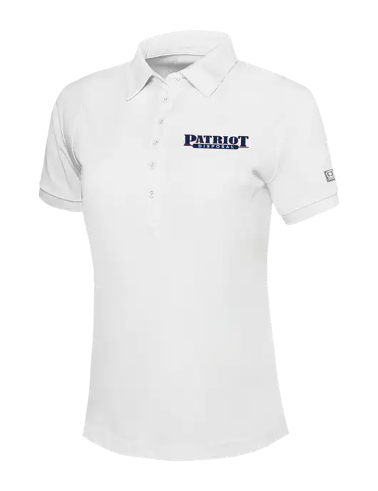 OGIO Womens Bright White Jewel Polo w/Patriot Disposal Logo
