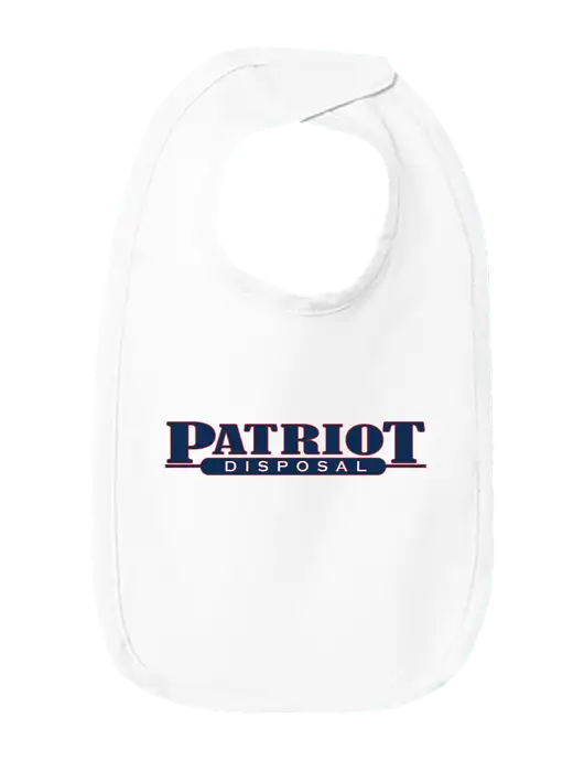 Rabbit Skins White Infant Premium Jersey Bib w/Patriot Disposal Logo