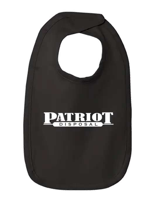 Rabbit Skins Black Infant Premium Jersey Bib w/Patriot Disposal Logo