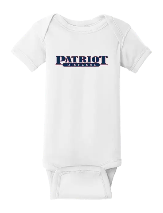 Rabbit Skins White Infant Short Sleeve Baby Rib Bodysuit w/Patriot Disposal Logo