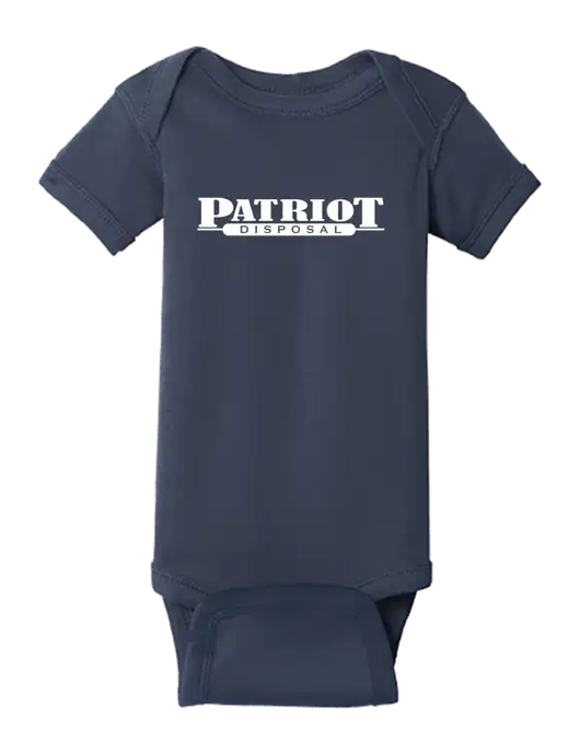Rabbit Skins Navy Infant Short Sleeve Baby Rib Bodysuit w/Patriot Disposal Logo
