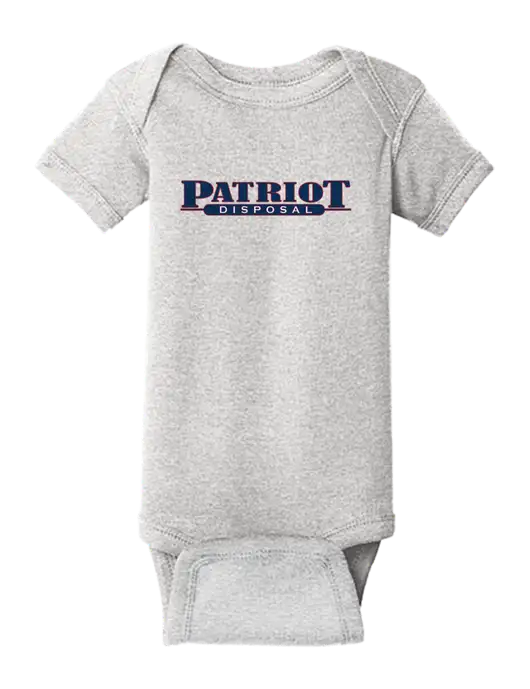 Rabbit Skins Light Grey Heather Infant Short Sleeve Baby Rib Bodysuit w/Patriot Disposal Logo