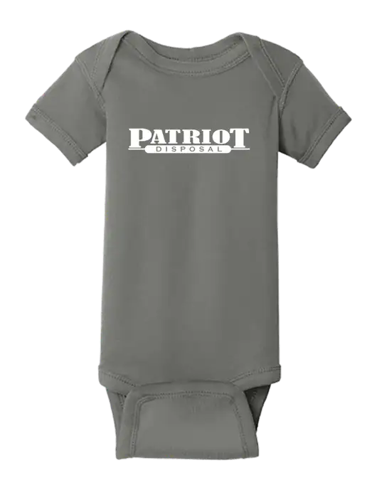 Rabbit Skins Charcoal Infant Short Sleeve Baby Rib Bodysuit w/Patriot Disposal Logo