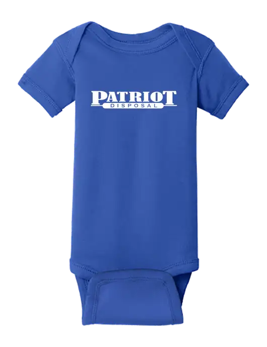 Rabbit Skins Royal Infant Short Sleeve Baby Rib Bodysuit w/Patriot Disposal Logo