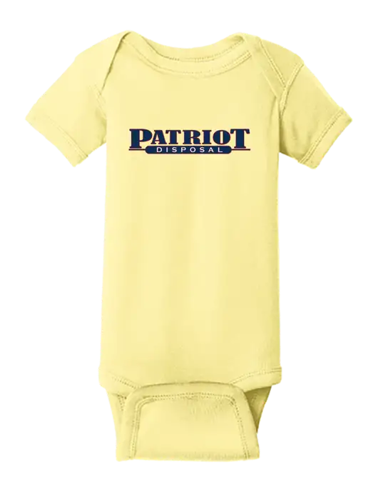 Rabbit Skins Banana Infant Short Sleeve Baby Rib Bodysuit w/Patriot Disposal Logo