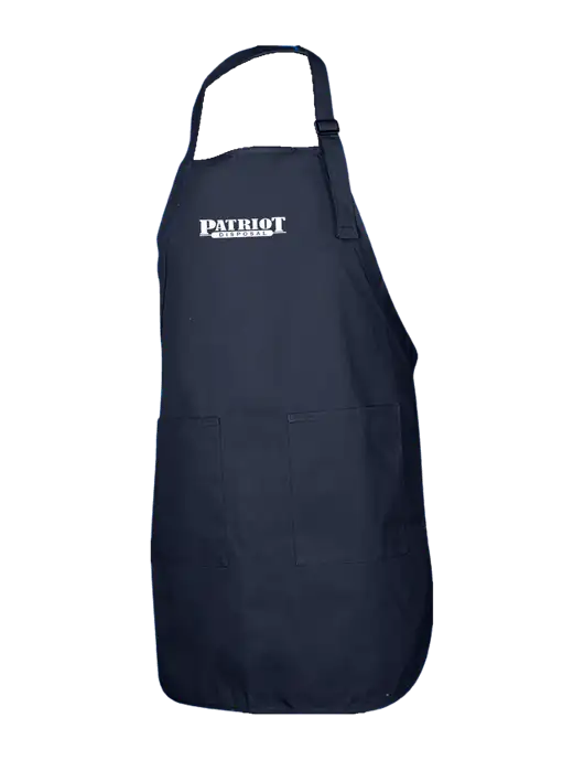 Full-Length Navy Apron With Pockets w/Patriot Disposal Logo