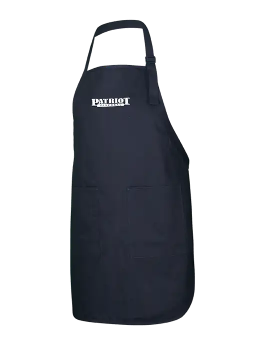 Full-Length Black Apron With Pockets w/Patriot Disposal Logo