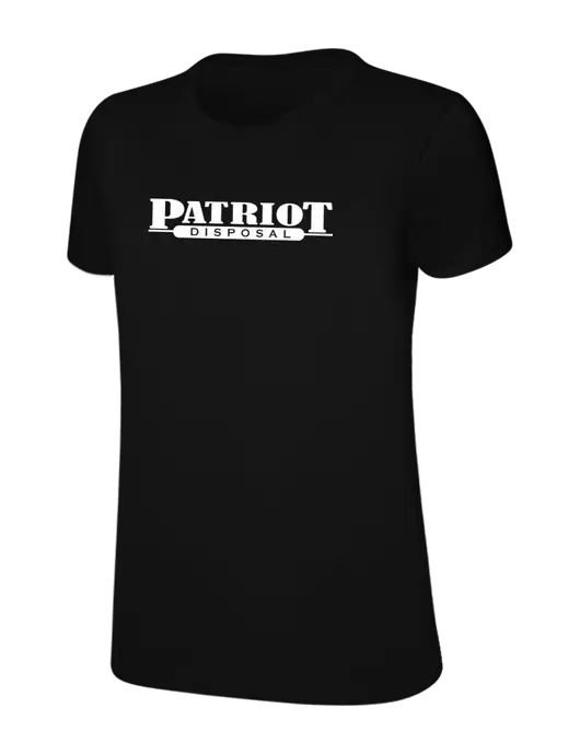 Womens Ring Spun Jet Black 4.5 oz T-Shirt w/Patriot Disposal Logo