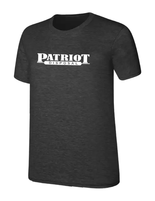 Womens Ring Spun Dark Heather Grey 4.5 oz T-Shirt w/Patriot Disposal Logo