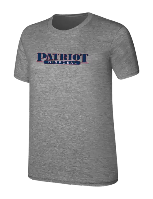 Womens Ring Spun Light Grey Heather 4.5 oz T-Shirt w/Patriot Disposal Logo