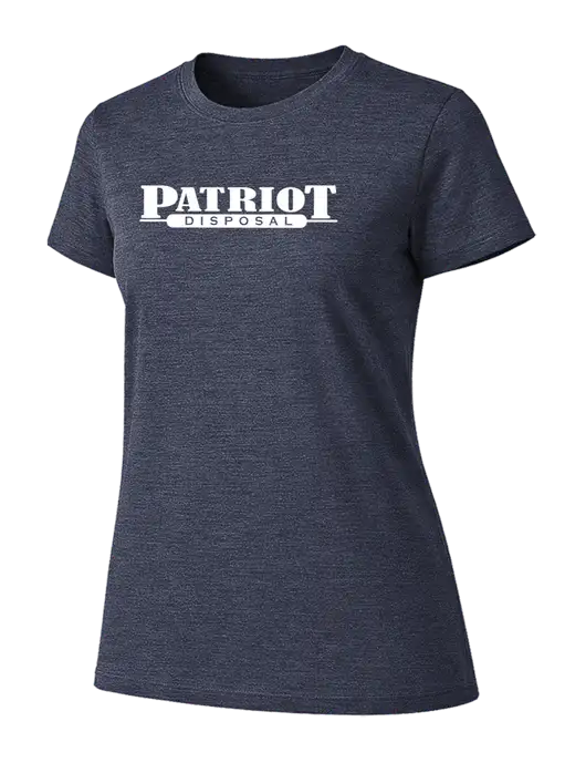 Womens Ring Spun Heather Navy 4.5 oz T-Shirt w/Patriot Disposal Logo