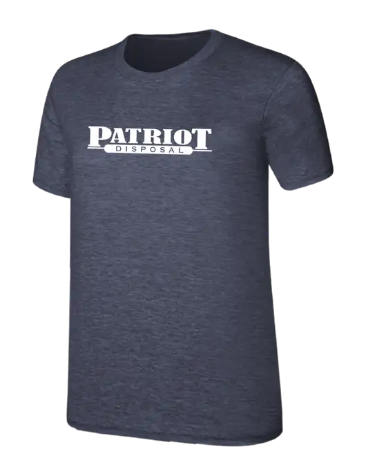 Womens Ring Spun Heather Navy 4.5 oz T-Shirt w/Patriot Disposal Logo