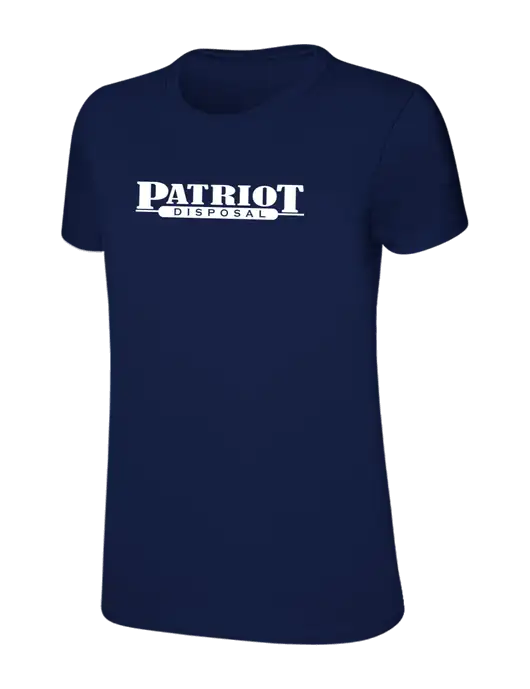 Womens Ring Spun Navy 4.5 oz T-Shirt w/Patriot Disposal Logo