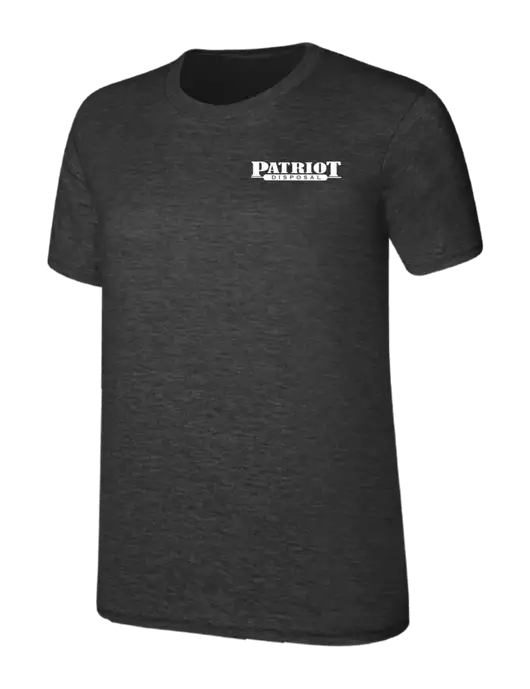 Womens Ring Spun Dark Heather Grey 4.5 oz T-Shirt w/Patriot Disposal Logo