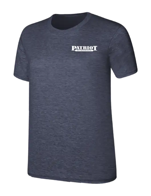 Womens Ring Spun Heather Navy 4.5 oz T-Shirt w/Patriot Disposal Logo