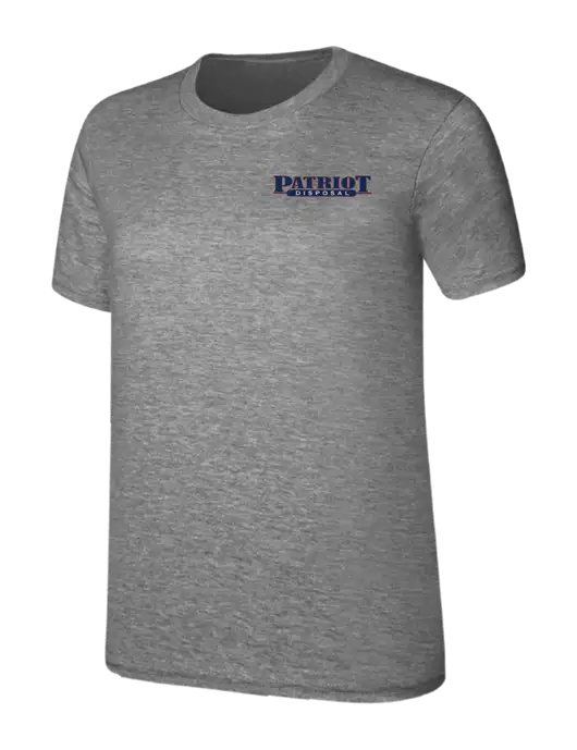 Womens Ring Spun Light Grey Heather 4.5 oz T-Shirt w/Patriot Disposal Logo