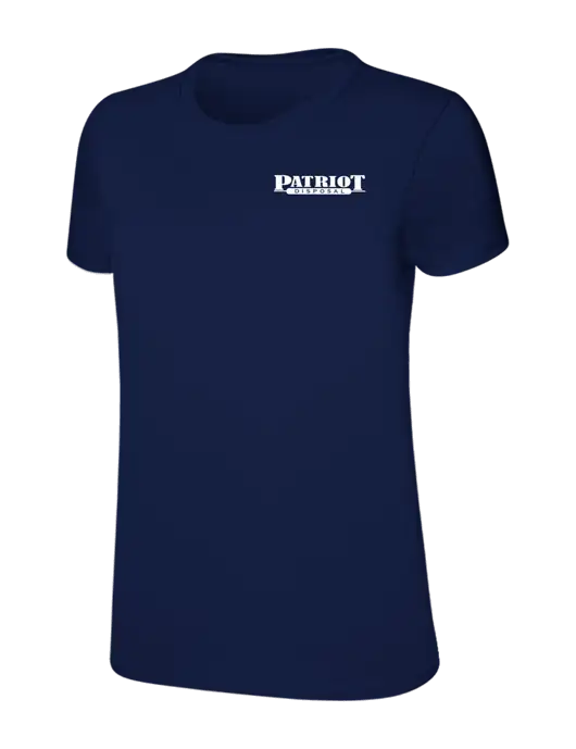 Womens Ring Spun Navy 4.5 oz T-Shirt w/Patriot Disposal Logo