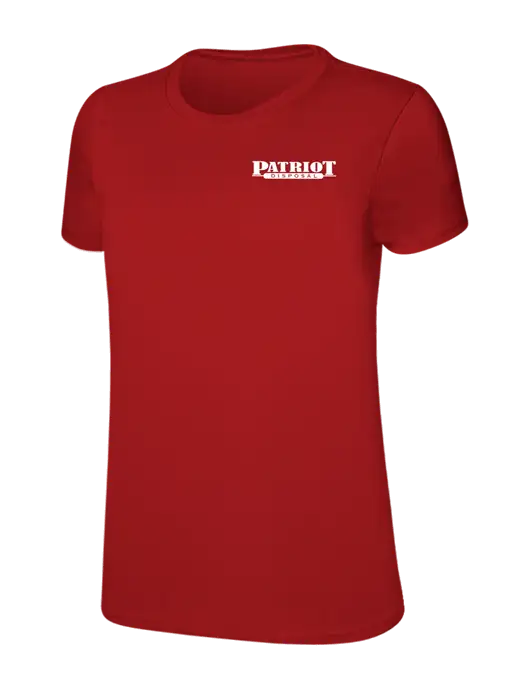 Womens Ring Spun Bright Red 4.5 oz T-Shirt w/Patriot Disposal Logo